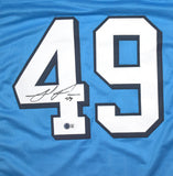 Julius Peppers Autographed Tar Heel Blue College Style Jersey - Beckett W Holo