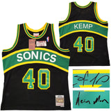 SONICS SHAWN KEMP AUTOGRAPHED BLACK AUTH M & N JERSEY XL REIGN MAN MCS 203434