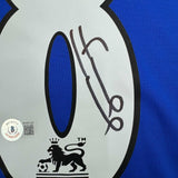 Framed Autographed/Signed Frank Lampard 35x39 Chelsea FC Blue Jersey Beckett COA