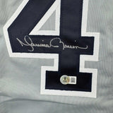 Autographed/Signed Mariano Rivera New York Grey Baseball Jersey Beckett BAS COA