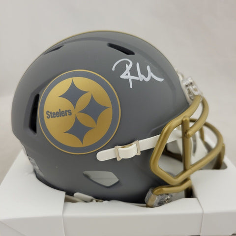 ROMAN WILSON SIGNED PITTSBURGH STEELERS SLATE SPEED MINI HELMET BECKETT QR