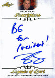 Leaf Brian Gray "BG For President" Signed 2015 Legends of Sport Insc. Card