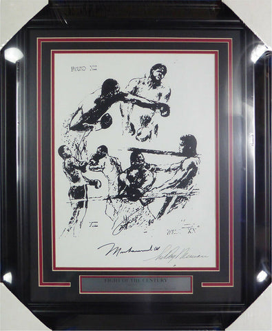 Muhammad Ali, Joe Frazier & LeRoy Neiman Autographed Framed Litho Beckett A74185