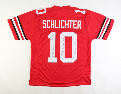 Art Schlichter Signed Ohio State Buckeye Jersey Inscribed "I Bet Michigan Sucks"