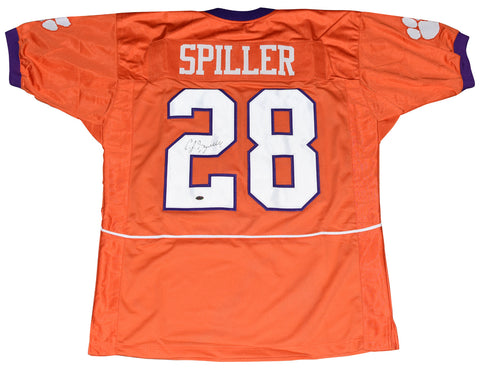 CJ SPILLER SIGNED AUTOGRAPHED CLEMSON TIGERS ORANGE #28 JERSEY GTSM