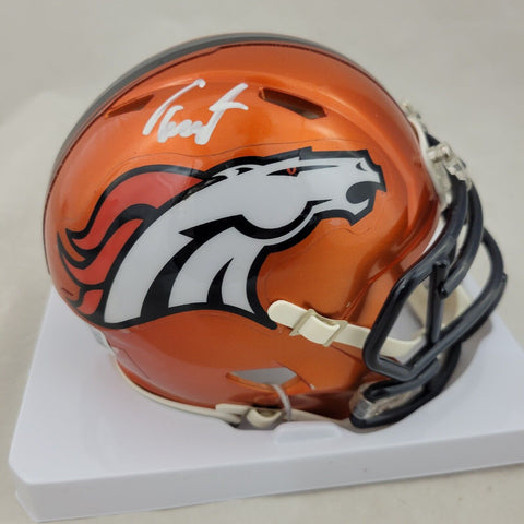 TROY FRANKLIN SIGNED DENVER BRONCOS FLASHALTERNATE SPEED MINI HELMET BECKETT