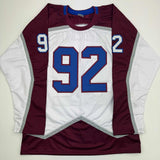 Autographed/Signed Gabriel Landeskog White Colorado Hockey Jersey JSA COA