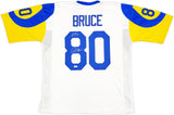 RAMS ISAAC BRUCE AUTOGRAPHED SIGNED WHITE JERSEY "HOF 20" BECKETT WITNESS 230164