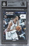 Jazz Rudy Gobert Signed 2017 Panini Player Of The Day #29 Card BAS Slabbed