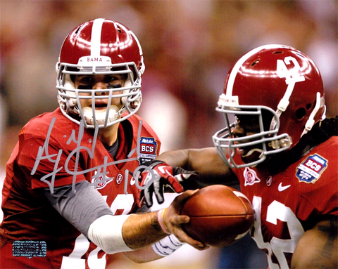 AJ McCarron Signed Alabama Crimson Tide 16x20 NCAA Photo - Handoff