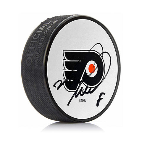 Mark Recchi Philadelphia Flyers Autographed Signed White Hockey Puck JSA PSA