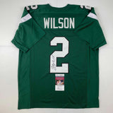 Autographed/Signed Zach Wilson New York Green Football Jersey JSA COA