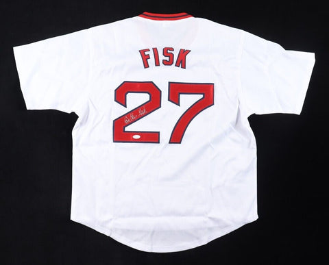 Carlton Fisk Signed Boston Red Sox Home Jersey (JSA COA) Rookie of the Year 1972