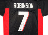 ATLANTA FALCONS BIJAN ROBINSON AUTOGRAPHED BLACK JERSEY BECKETT WITNESS 230586