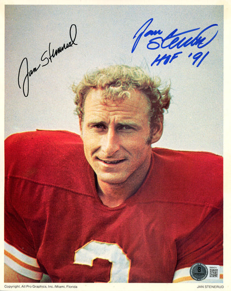 Jan Stenerud Autographed Kansas City Chiefs 8x10 Photo HOF Beckett 45679