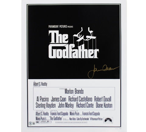 James Caan Signed Godfather 16x20 Photo - Black Background