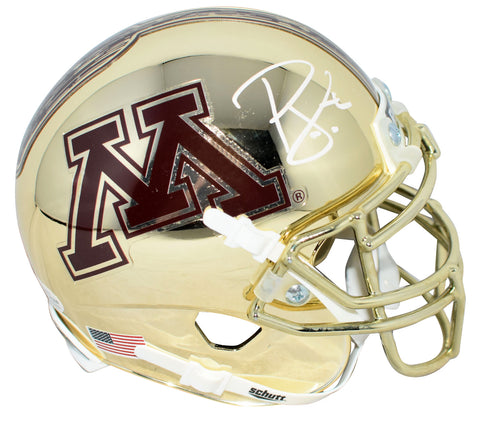 PJ FLECK AUTOGRAPHED SIGNED MINNESOTA GOPHERS CHROME MINI HELMET BECKETT