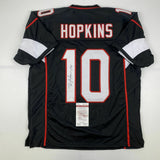 Autographed/Signed DEANDRE HOPKINS Arizona Black Football Jersey JSA COA Auto