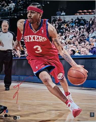 Allen Iverson Autographed Philadelphia 76ers 16x20 Photo Beckett Witnessed #8