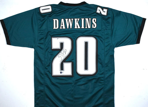 Brian Dawkins Autographed Green Pro Style Jersey - Beckett W Hologram *Black