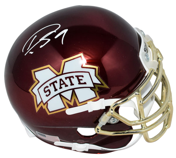 DARIUS SLAY SIGNED MISSISSIPPI STATE BULLDOGS MAROON CHROME MINI HELMET JSA