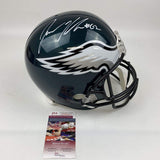 Autographed/Signed JASON KELCE Philadelphia Eagles Full Size F/S Helmet JSA COA