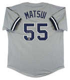 Hideki Matsui Authentic Signed Grey Pro Style Jersey Autographed BAS Witnessed