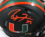 Ray Lewis Signed Miami Hurricanes Black Riddell Speed Mini Helmet-Beckett W Auth