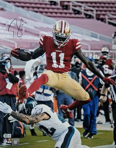 Brandon Aiyuk Autographed San Francisco 49ers 16x20 Photo Beckett Witnessed Red