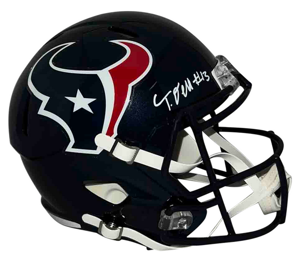 NATHANIEL TANK DELL SIGNED HOUSTON TEXANS FULL SIZE SPEED HELMET BECKETT