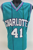 Glen Rice Signed Charlotte Hornets Teal Pinstriped Jersey (JSA COA) 3xAll Star