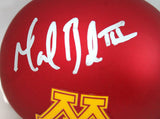 Marion Barber Autographed Minnesota Gophers Schutt Mini Helmet-Beckett W Holo