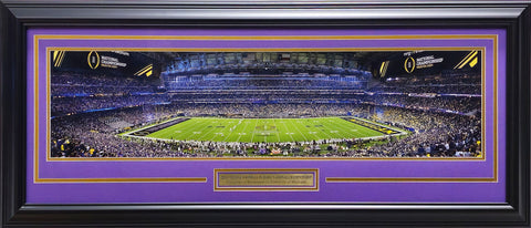 FRAMED 12X36 PANORAMIC PHOTO WASHINGTON 2024 NATIONAL CHAMPIONSHIP GAME 235669