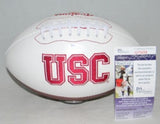 TYRON SMITH AUTOGRAPHED SIGNED USC TROJANS WHITE LOGO FOOTBALL JSA