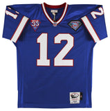 Bills Jim Kelly "HOF 02" Signed Blue 1994 Throwback M&N Jersey BAS #BG90719