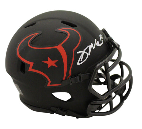 David Mills Autographed Houston Texans Eclipse Mini Helmet Beckett 37281