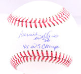 Bernie Williams Autographed Rawlings OML Baseball w/4x WS Champs- Beckett W Holo