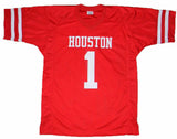 GREG WARD JR SIGNED AUTOGRAPHED HOUSTON COUGARS #1 RED JERSEY TRISTAR