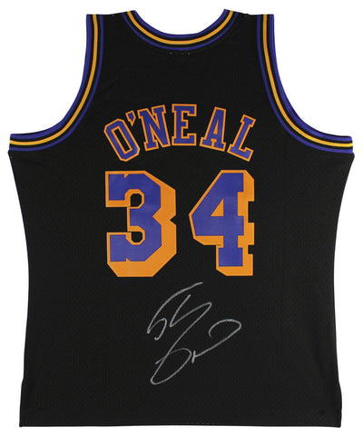 Lakers Shaquille O'Neal Signed Black Mitchell & Ness 1996-97 HWC Jersey BAS Wit