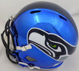 RUSSELL WILSON AUTOGRAPHED SEAHAWKS BLUE CHROME FULL SIZE HELMET RW 145841