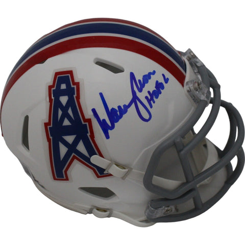 Warren Moon Signed Houston Oilers TB Mini Helmet HOF Beckett 44766