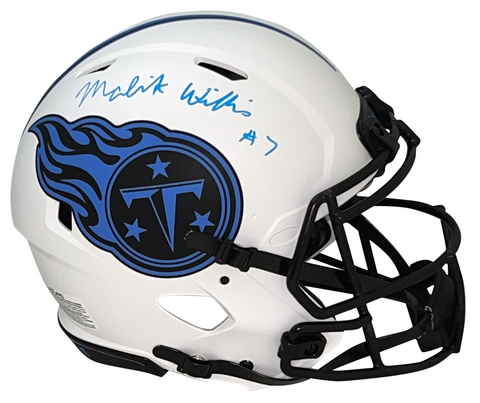 MALIK WILLIS AUTOGRAPHED TENNESSEE TITANS LUNAR SPEED AUTHENTIC HELMET BECKETT