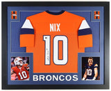 Bo Nix Signed 35x43 Framed Denver Broncos Jersey (Beckett) 2024 1st Round Pck QB