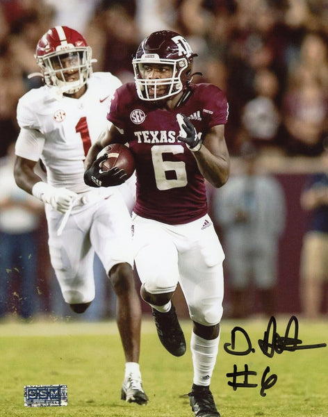 DE'VON ACHANE SIGNED AUTOGRAPHED TEXAS A&M AGGIES 8x10 PHOTO COA