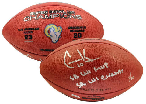 COOPER KUPP Autographed "SB LVI MVP" & "SB LVI Champs" Football FANATICS LE 1/10