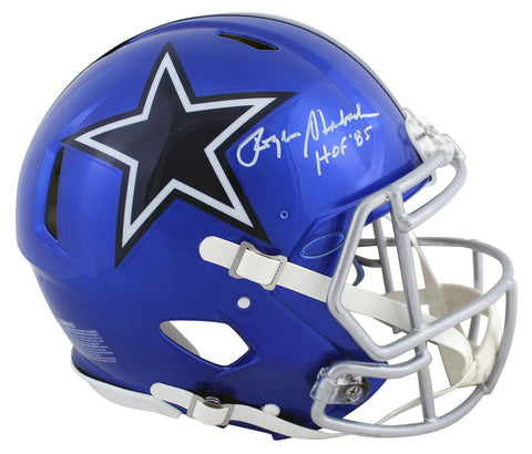 Cowboys Roger Staubach "HOF 85" Signed Flash Full Size Speed Proline Helmet BAS