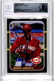 Barry Larkin Signed 1987 Donruss #492 Slab Trading Card Beckett 44497