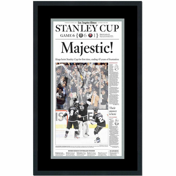 Framed Los Angeles Times Kings Majestic 2012 Stanley Cup Newspaper 17x27 Photo