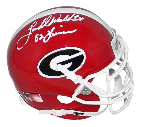 HERSCHEL WALKER SIGNED GEORGIA BULLDOGS CAMO SPEED MINI HELMET W/ 82 HEISMAN