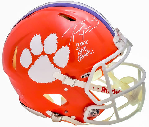 TRAVIS ETIENNE AUTO CLEMSON FULL SIZE AUTH HELMET NATL CHAMPS! BECKETT 205673